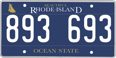 RI license plate 893693