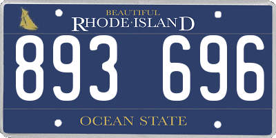 RI license plate 893696