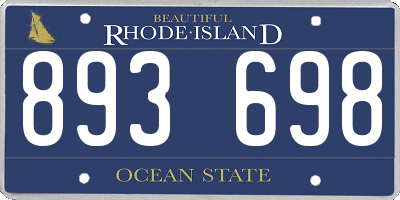 RI license plate 893698