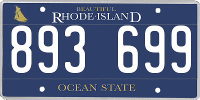 RI license plate 893699