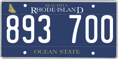 RI license plate 893700