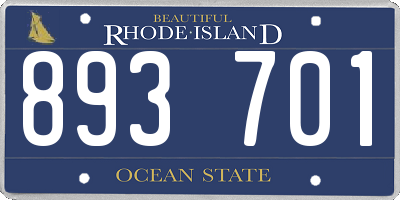 RI license plate 893701