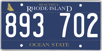 RI license plate 893702