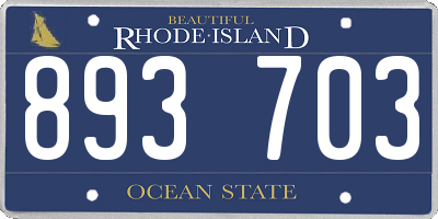 RI license plate 893703