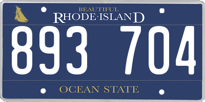 RI license plate 893704