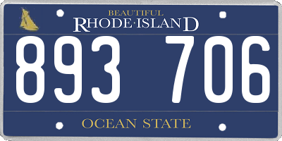 RI license plate 893706