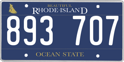 RI license plate 893707