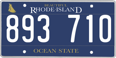 RI license plate 893710
