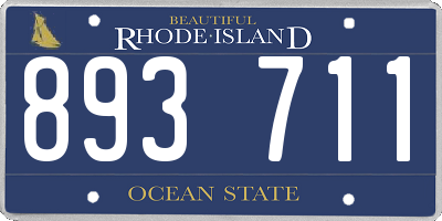 RI license plate 893711