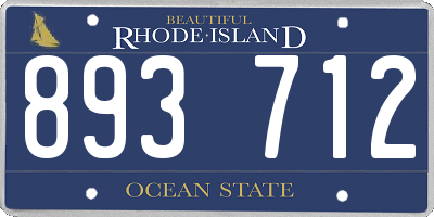 RI license plate 893712