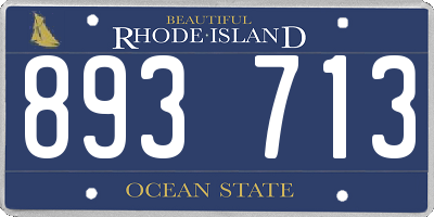 RI license plate 893713