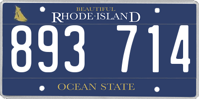 RI license plate 893714