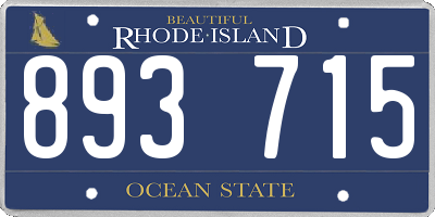RI license plate 893715