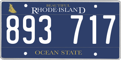 RI license plate 893717