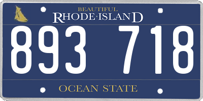 RI license plate 893718