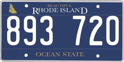 RI license plate 893720