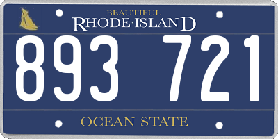RI license plate 893721
