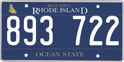 RI license plate 893722