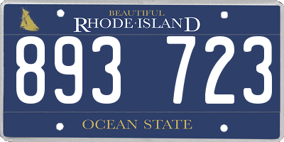 RI license plate 893723
