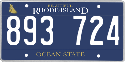 RI license plate 893724