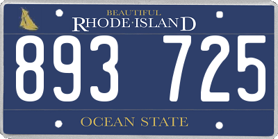 RI license plate 893725