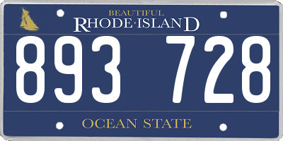 RI license plate 893728