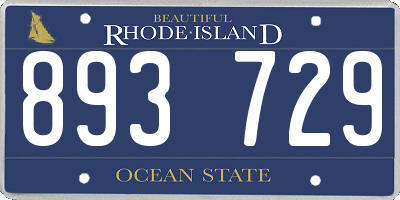 RI license plate 893729