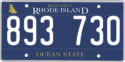 RI license plate 893730