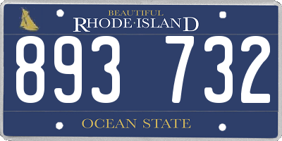 RI license plate 893732