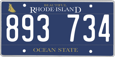 RI license plate 893734