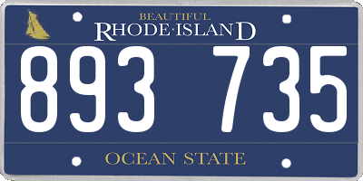 RI license plate 893735