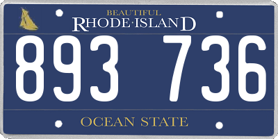 RI license plate 893736