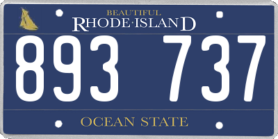 RI license plate 893737