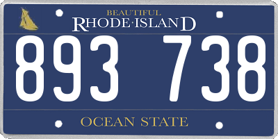 RI license plate 893738