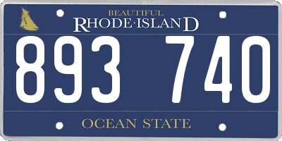 RI license plate 893740