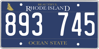 RI license plate 893745