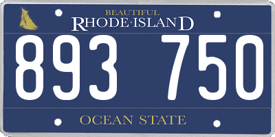 RI license plate 893750