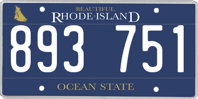 RI license plate 893751