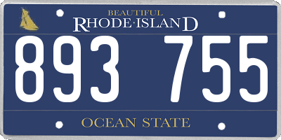 RI license plate 893755