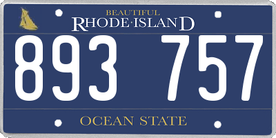 RI license plate 893757