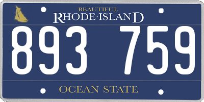 RI license plate 893759