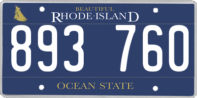RI license plate 893760