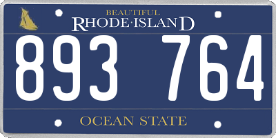 RI license plate 893764