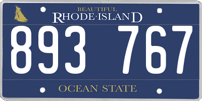RI license plate 893767