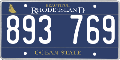 RI license plate 893769
