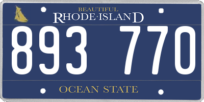 RI license plate 893770