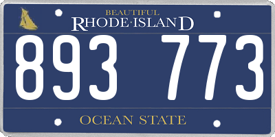 RI license plate 893773