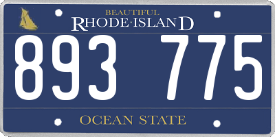 RI license plate 893775