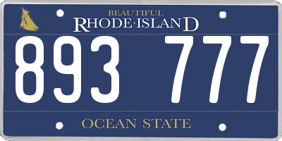 RI license plate 893777