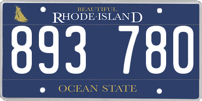 RI license plate 893780